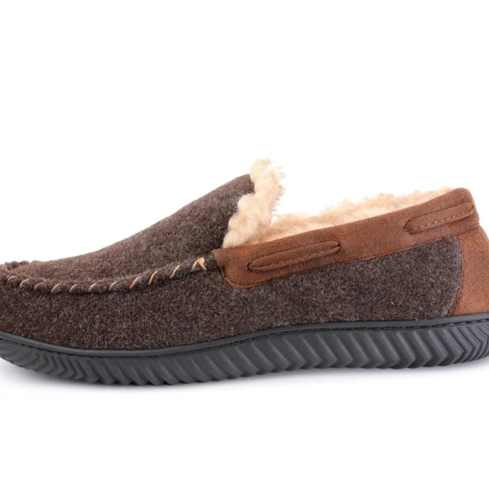 New! Men's memory foam moccasin slippers/ house shoes warm winter comfortable - Picture 2 of 5